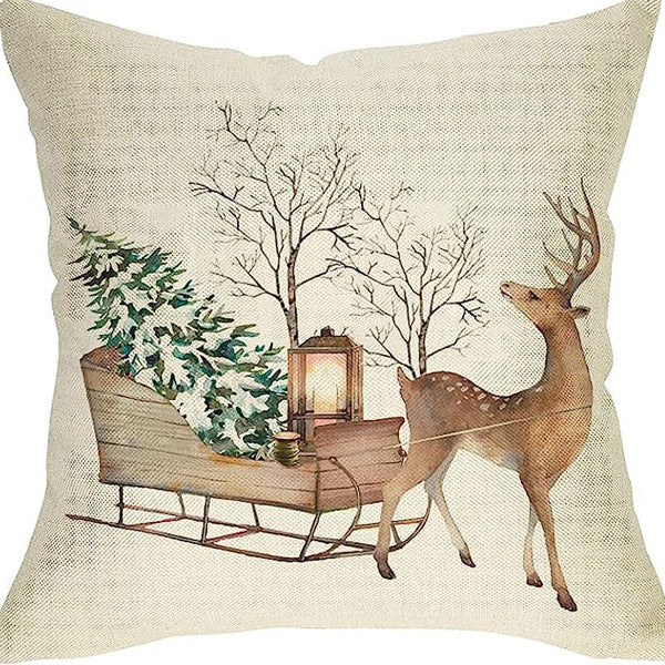 Nordic Style Pillow Cover - Linen & Peach Skin Velvet Super Soft