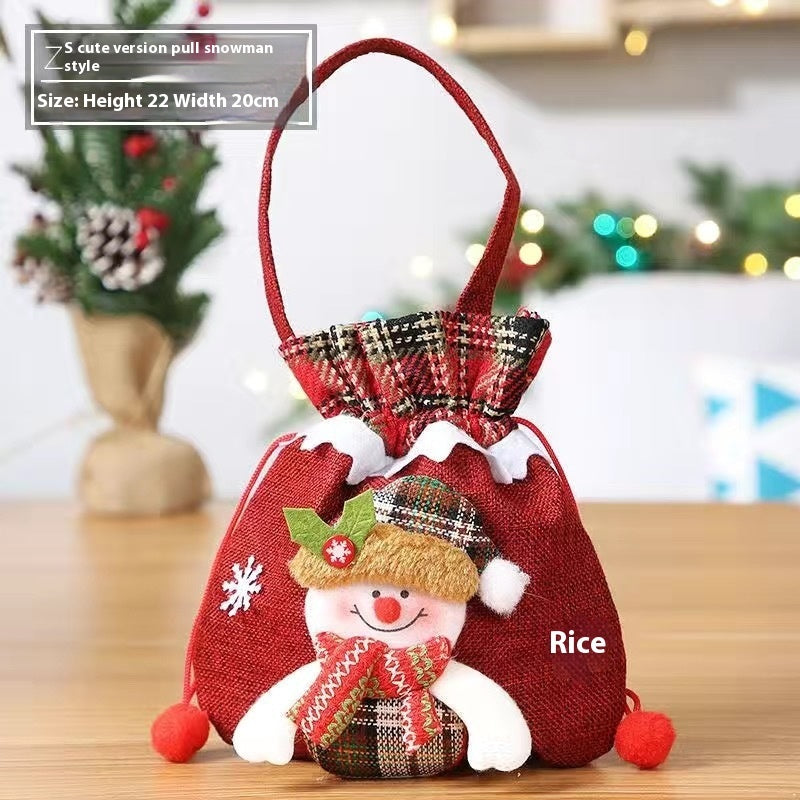 Christmas Drawstring Gift Bags - Festive Holiday Pouches Set