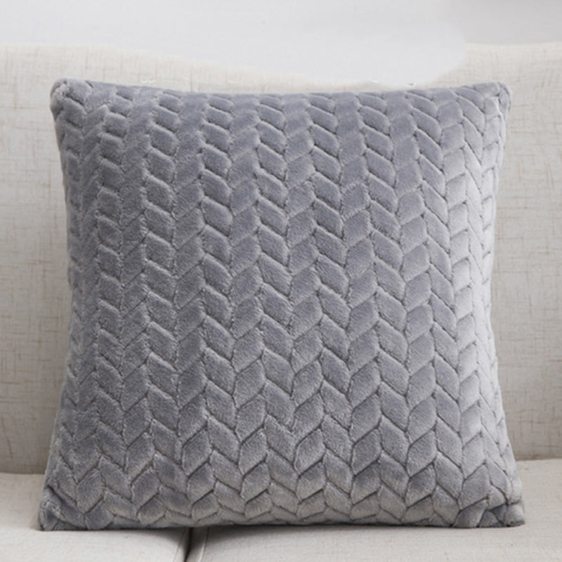 Flannel Solid Color Throw Pillow Cover - Nordic Simple Style 45x45cm