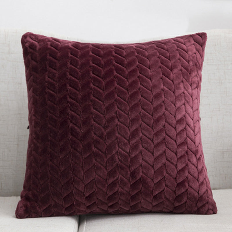 Flannel Solid Color Throw Pillow Cover - Nordic Simple Style 45x45cm