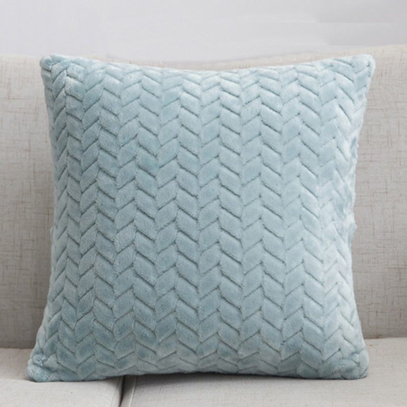 Flannel Solid Color Throw Pillow Cover - Nordic Simple Style 45x45cm