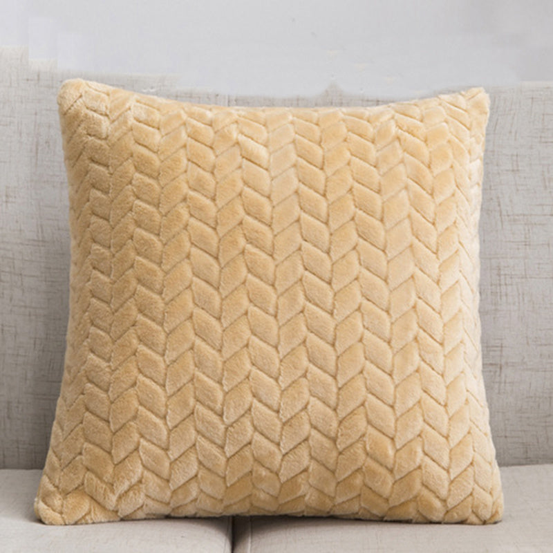Flannel Solid Color Throw Pillow Cover - Nordic Simple Style 45x45cm