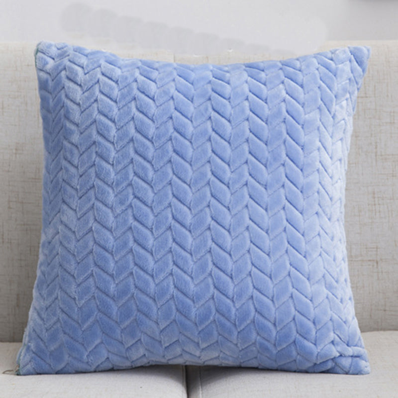 Flannel Solid Color Throw Pillow Cover - Nordic Simple Style 45x45cm