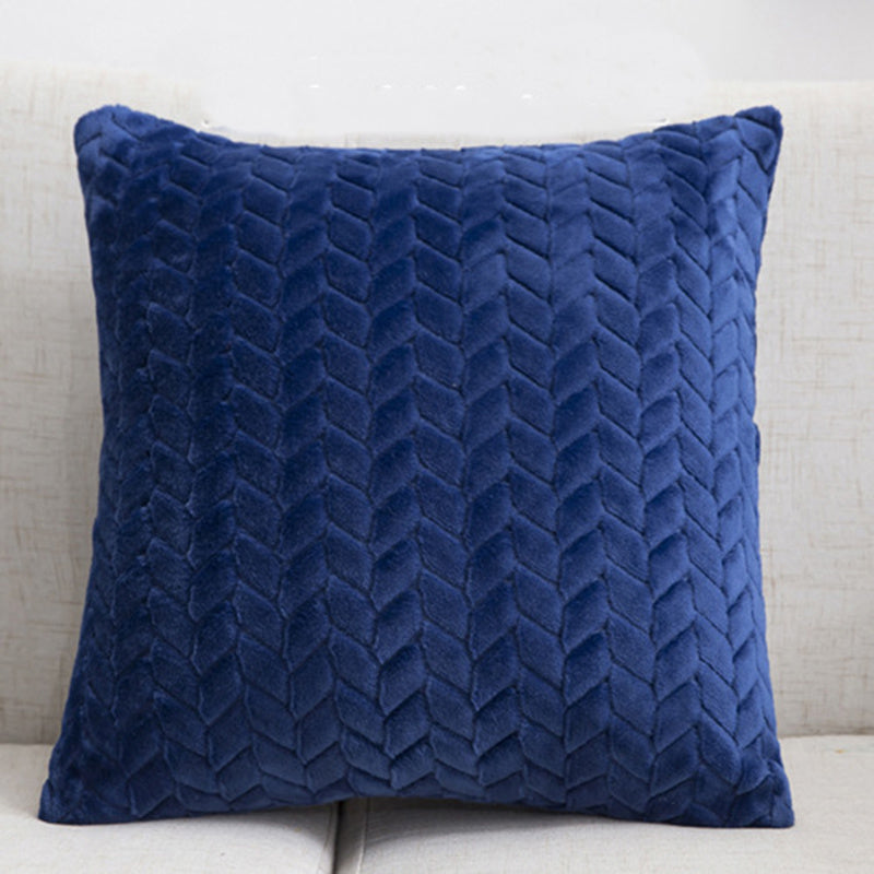 Flannel Solid Color Throw Pillow Cover - Nordic Simple Style 45x45cm