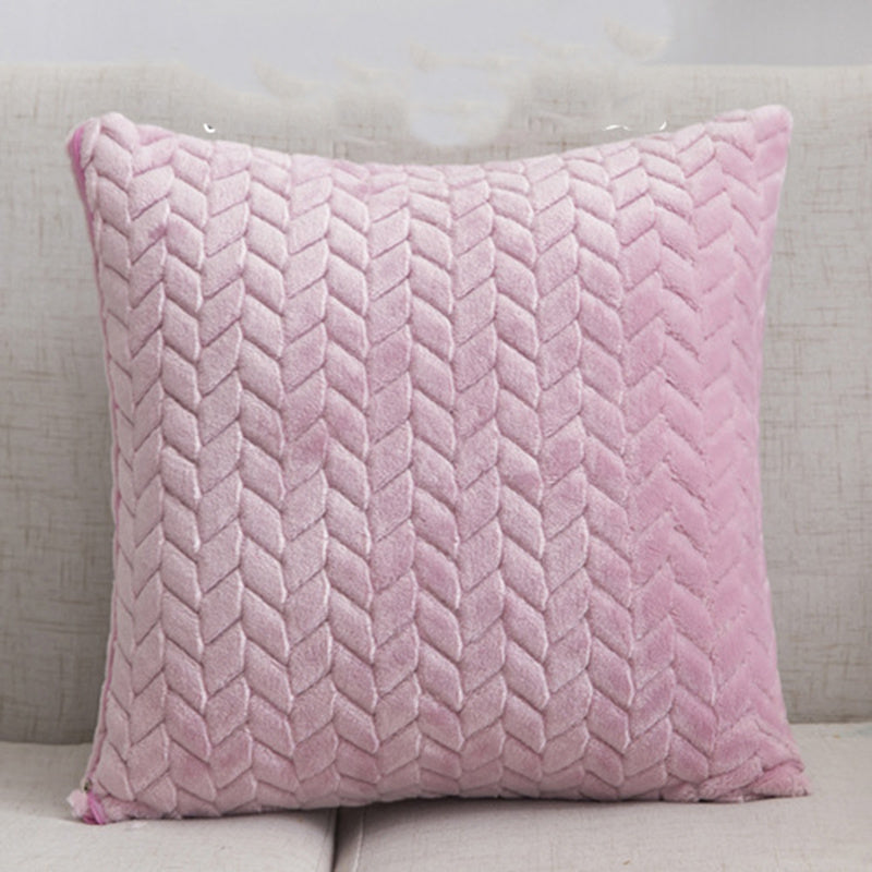 Flannel Solid Color Throw Pillow Cover - Nordic Simple Style 45x45cm