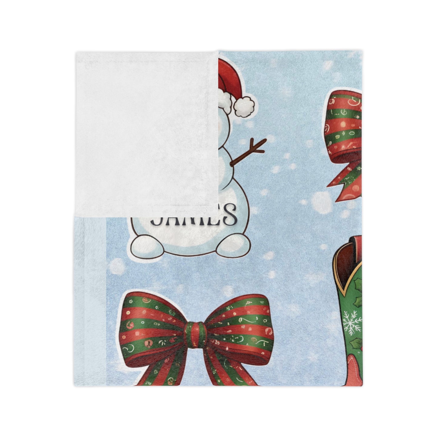 Personalized Christmas Blanket - Custom Family Snowmen Holiday Throw