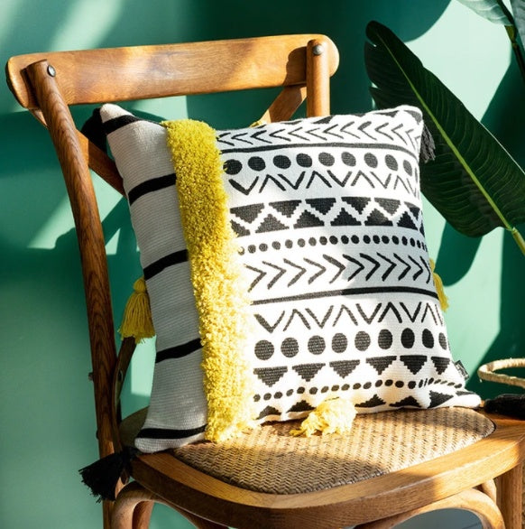 Printed Tufted Pillow Covers - Cotton Polyester Blend 5 Designs