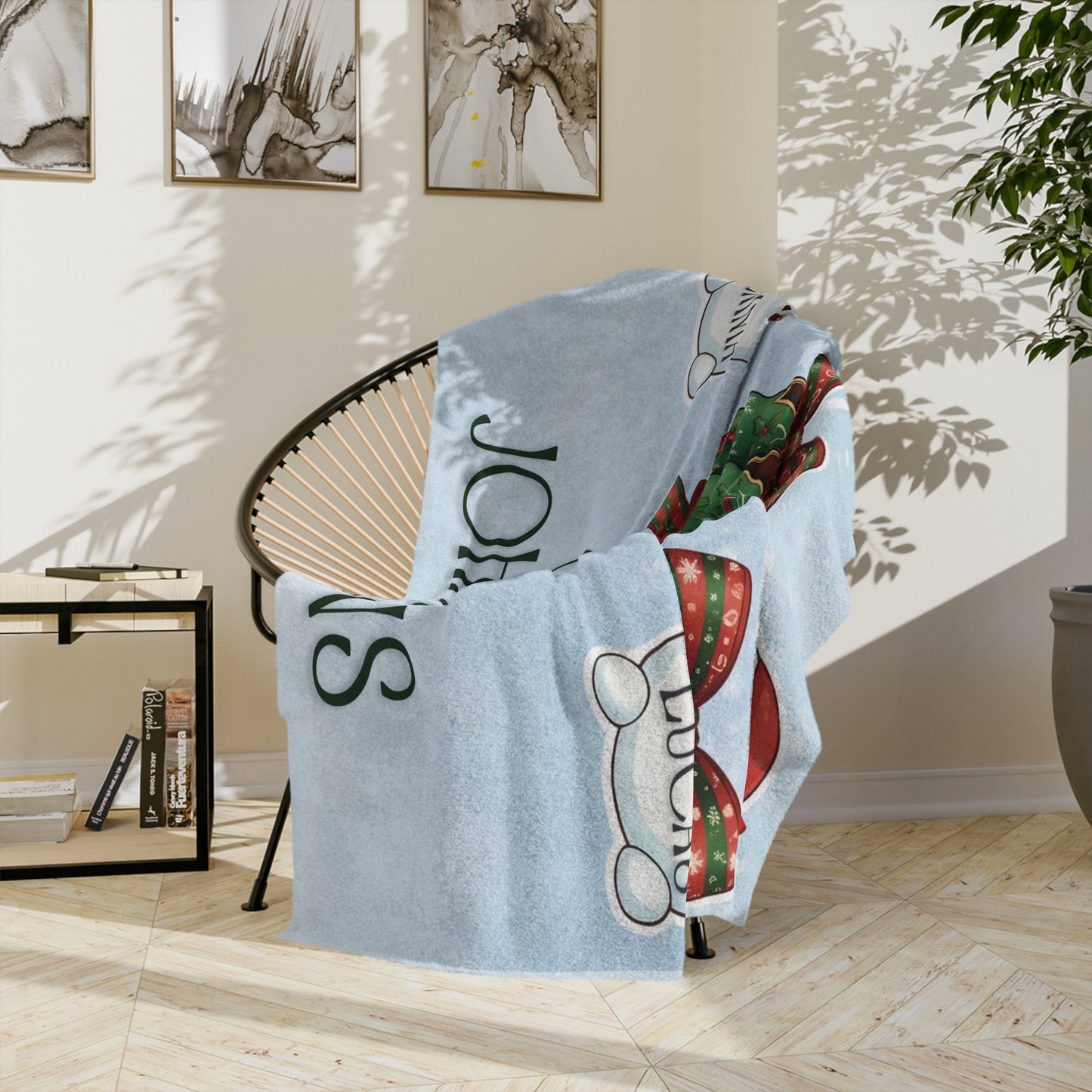 Personalized Christmas Blanket - Custom Family Snowmen Holiday Throw