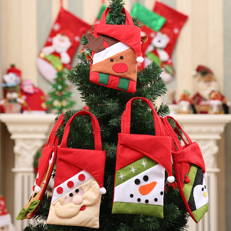 Christmas Cartoon Character Gift Bags - Festive Holiday Handbags Set