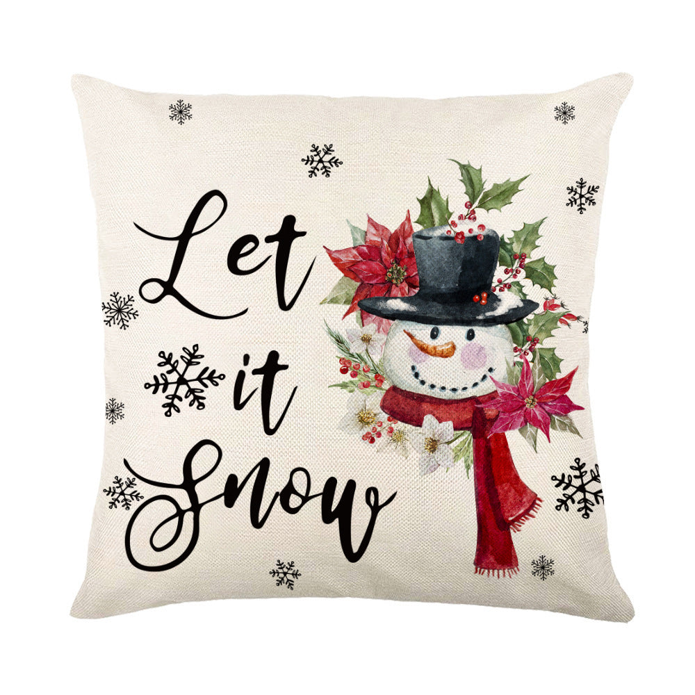 Christmas Snowflake Throw Pillow Covers - Holiday Decorative Cushion Cases