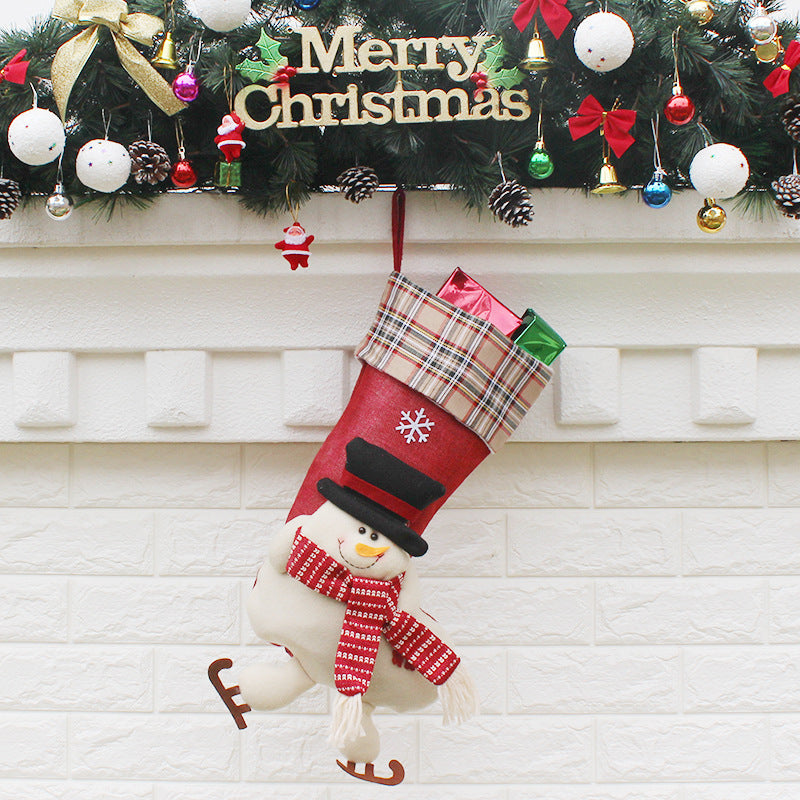 Christmas Stocking Gift Bags - Festive Holiday Decoration Set