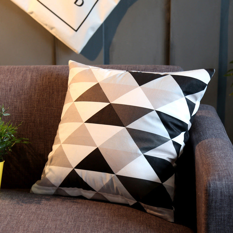 Modern Geometric Cushion Cover - Polyester Throw Pillow with PP Cotton Fill