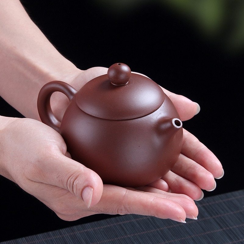 Xi Shi Purple Clay Tea Pot Set - Handmade Yixing Zhuni Teapot with 4 Cups