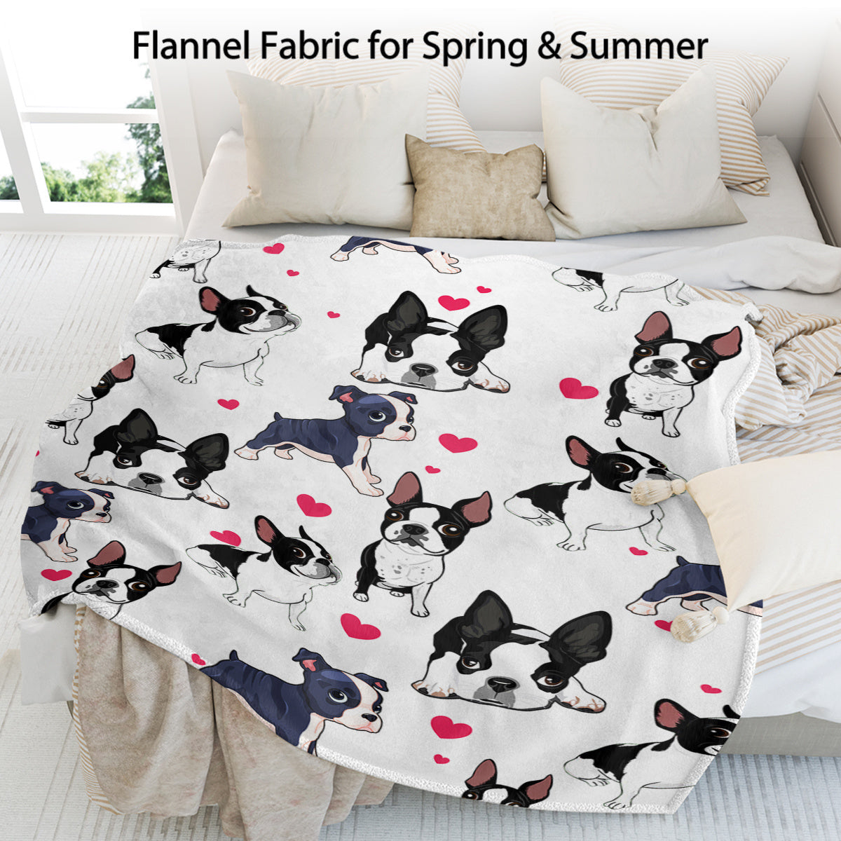 Adorable Dog Print Flannel Fleece Throw Blanket - Ultra Soft Cozy Warm Blanket