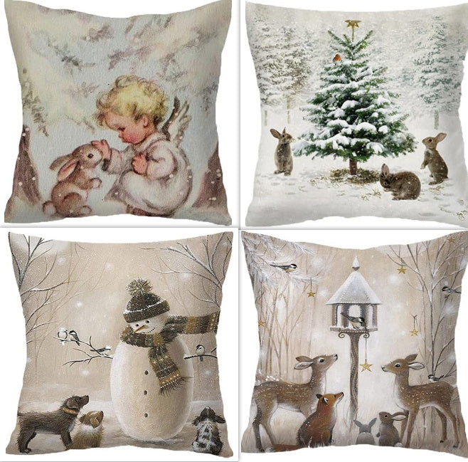 Nordic Style Pillow Cover - Linen & Peach Skin Velvet Super Soft