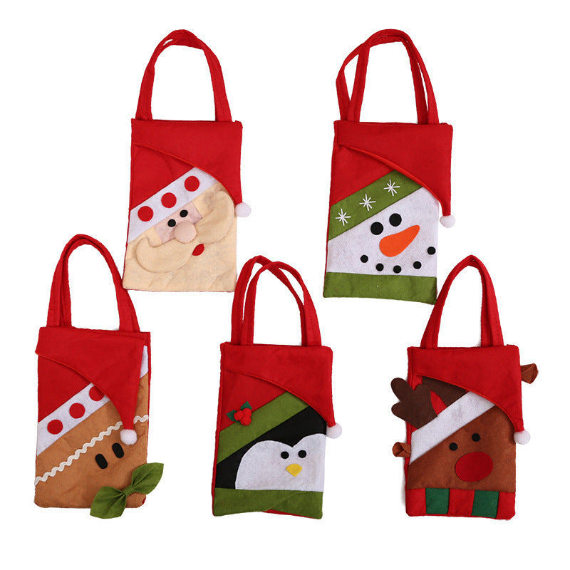 Christmas Cartoon Character Gift Bags - Festive Holiday Handbags Set