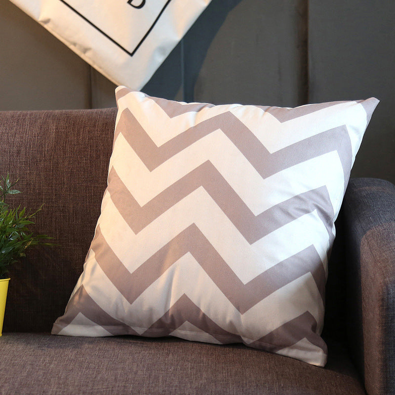 Modern Geometric Cushion Cover - Polyester Throw Pillow with PP Cotton Fill