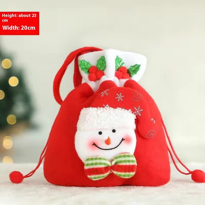 Christmas Drawstring Gift Bags - Festive Holiday Pouches Set