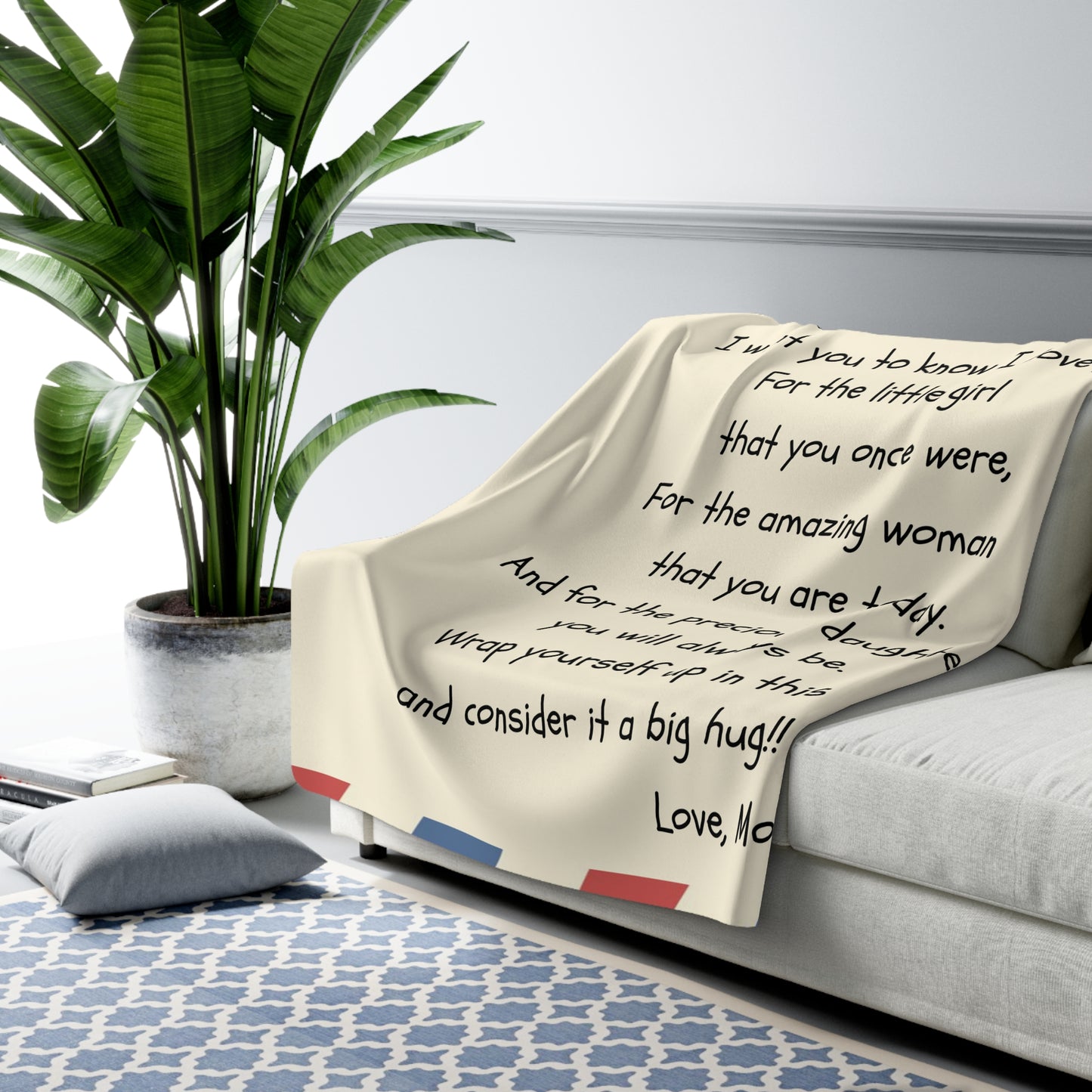 Luxurious Personalized Sherpa Fleece Blanket - Heartfelt Gift for Daughters