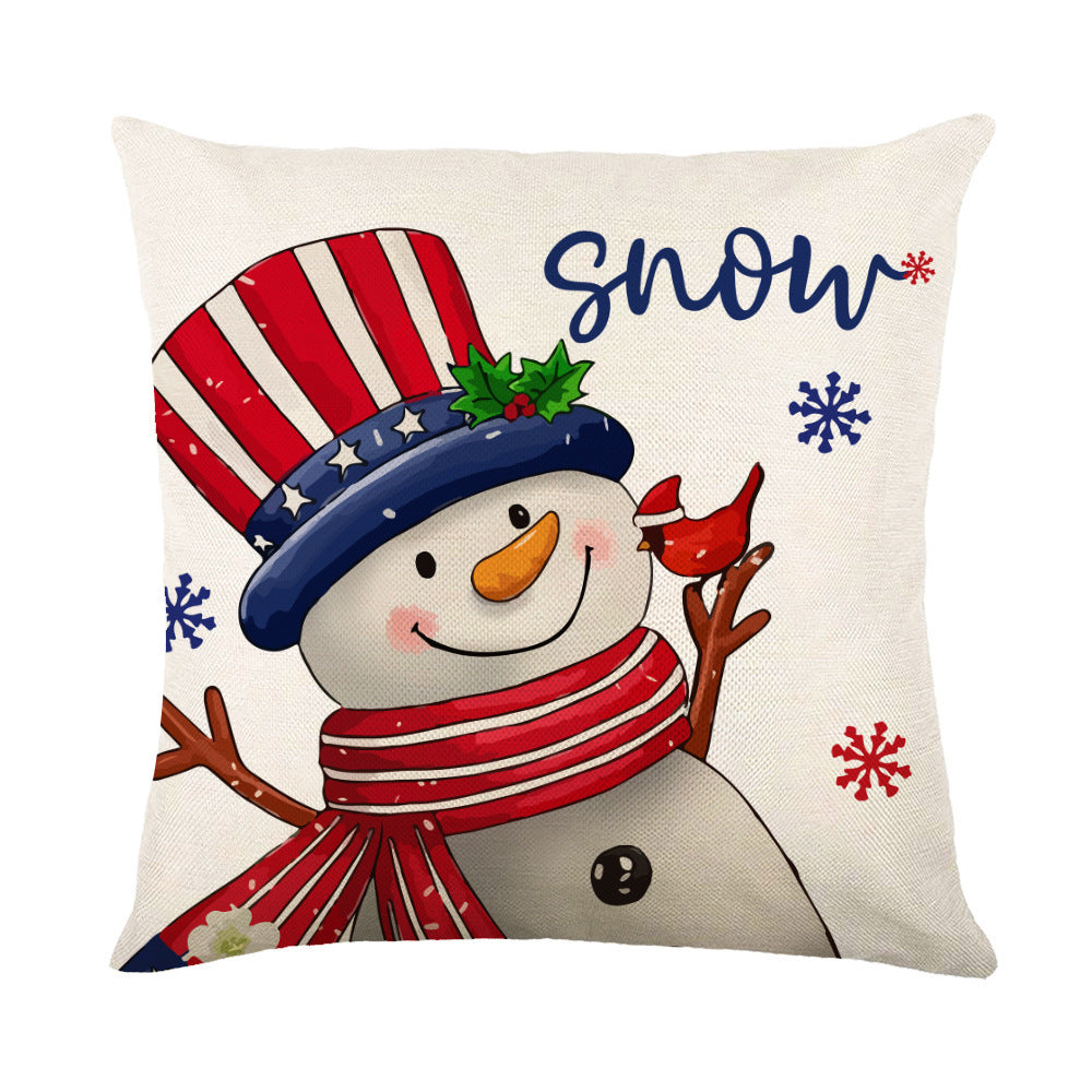 Christmas Snowflake Throw Pillow Covers - Holiday Decorative Cushion Cases