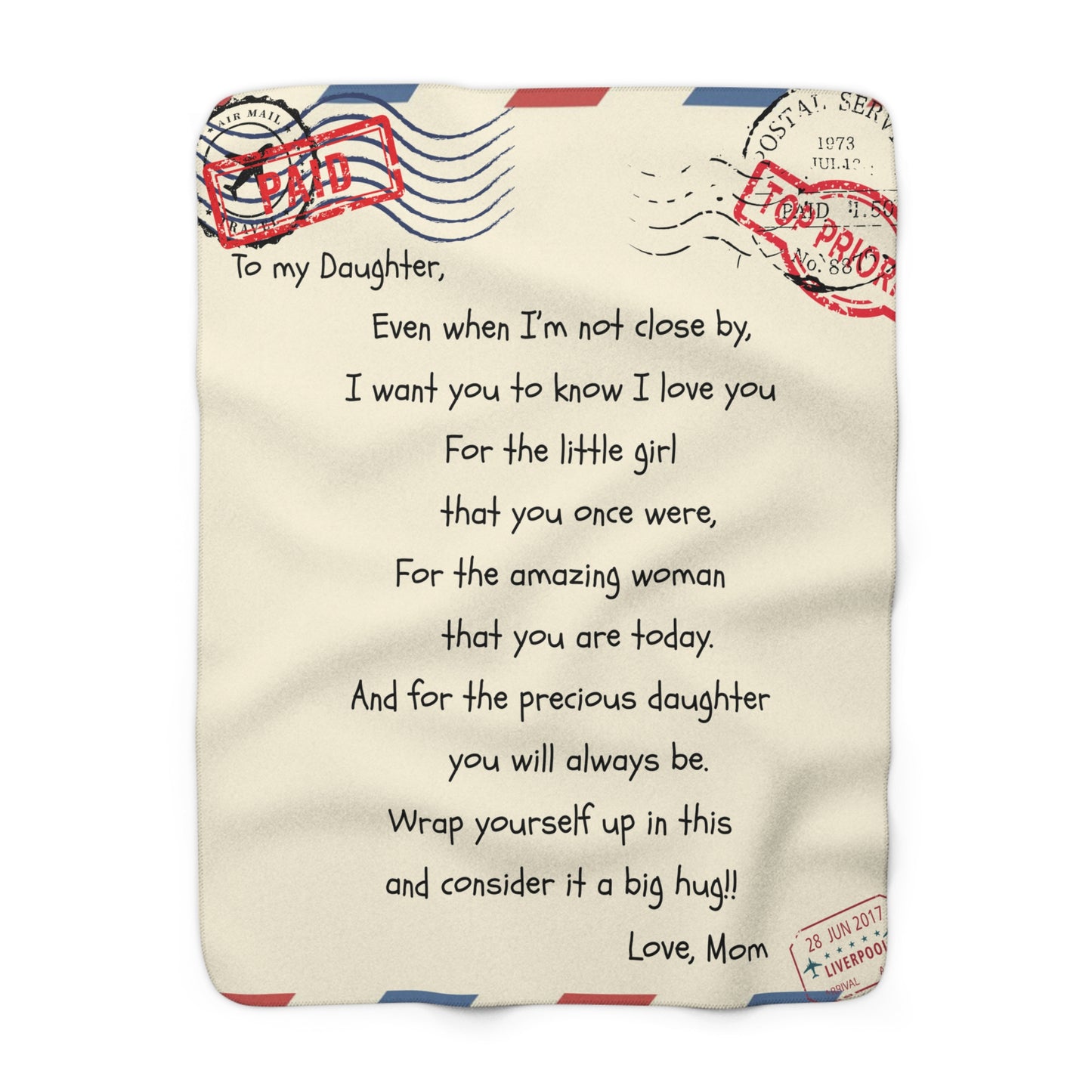 Luxurious Personalized Sherpa Fleece Blanket - Heartfelt Gift for Daughters