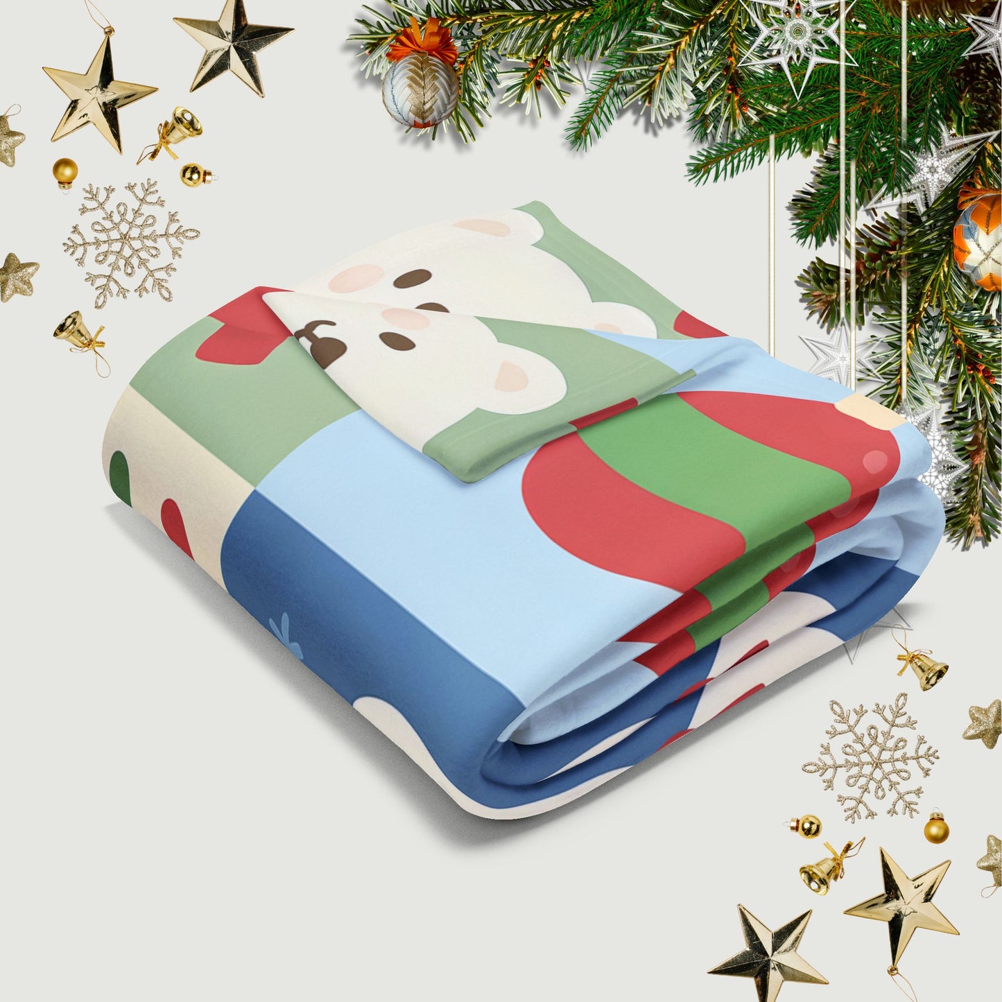Christmas Arctic Fleece Blanket - Cozy Holiday Throw Blanket Gift