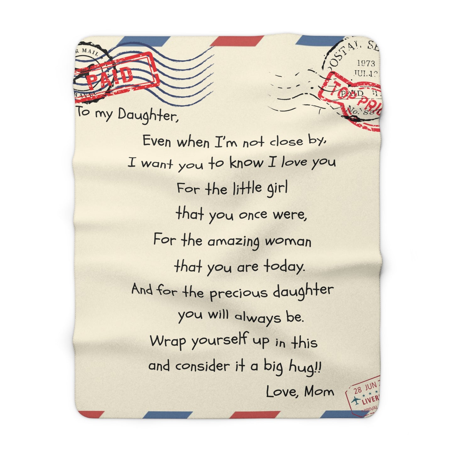 Luxurious Personalized Sherpa Fleece Blanket - Heartfelt Gift for Daughters