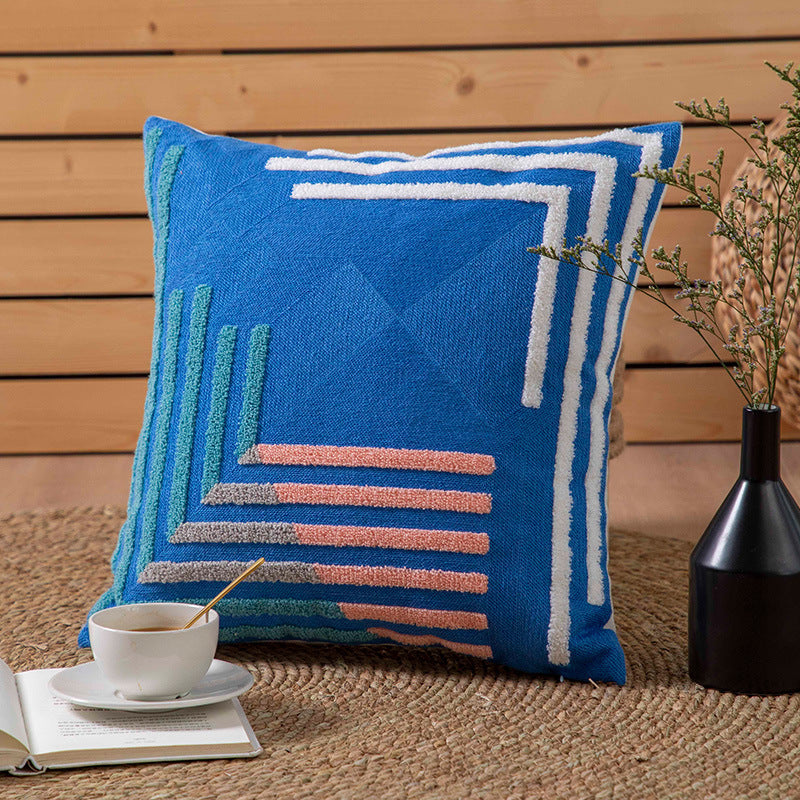 Minimalist Boho Embroidered Throw Pillow Cover - Nordic Style 45x45cm