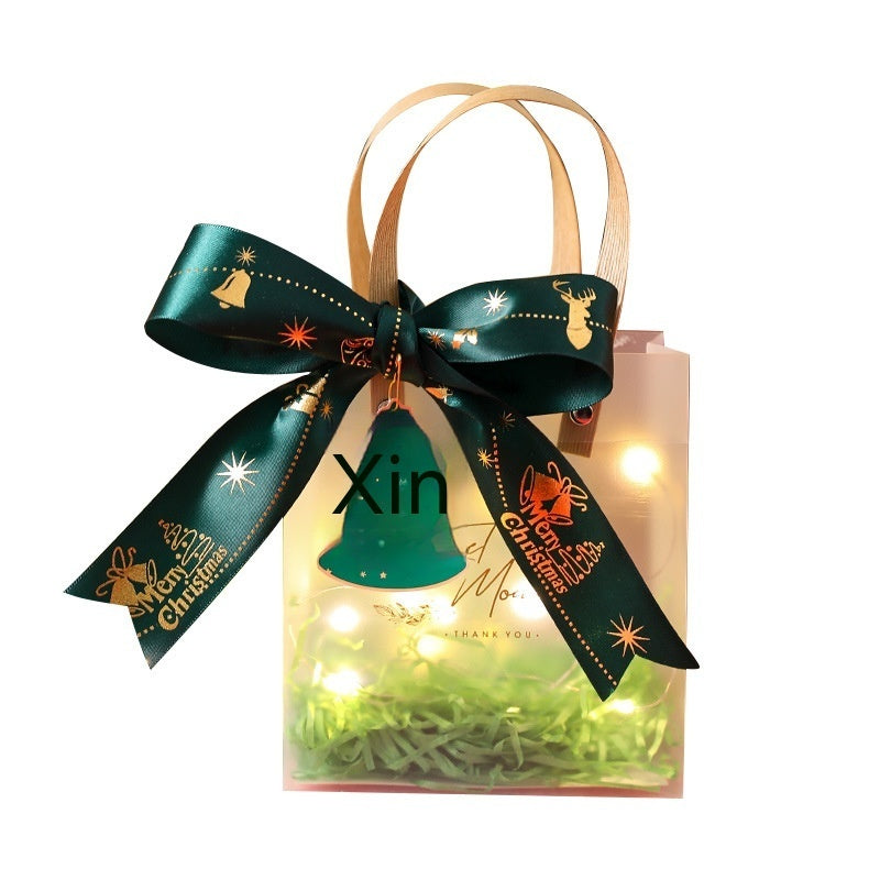 Christmas Gift Packaging Bag - Frosted PVC Hand Bag with Accessories