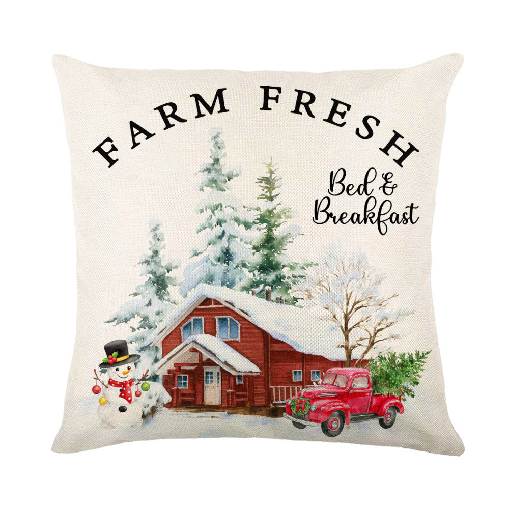 Christmas Snowflake Throw Pillow Covers - Holiday Decorative Cushion Cases