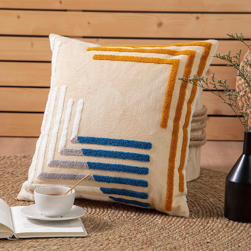 Minimalist Boho Embroidered Throw Pillow Cover - Nordic Style 45x45cm