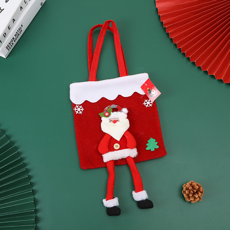 Santa Christmas Handbag with Dangling Legs - Festive Holiday Tote Bag
