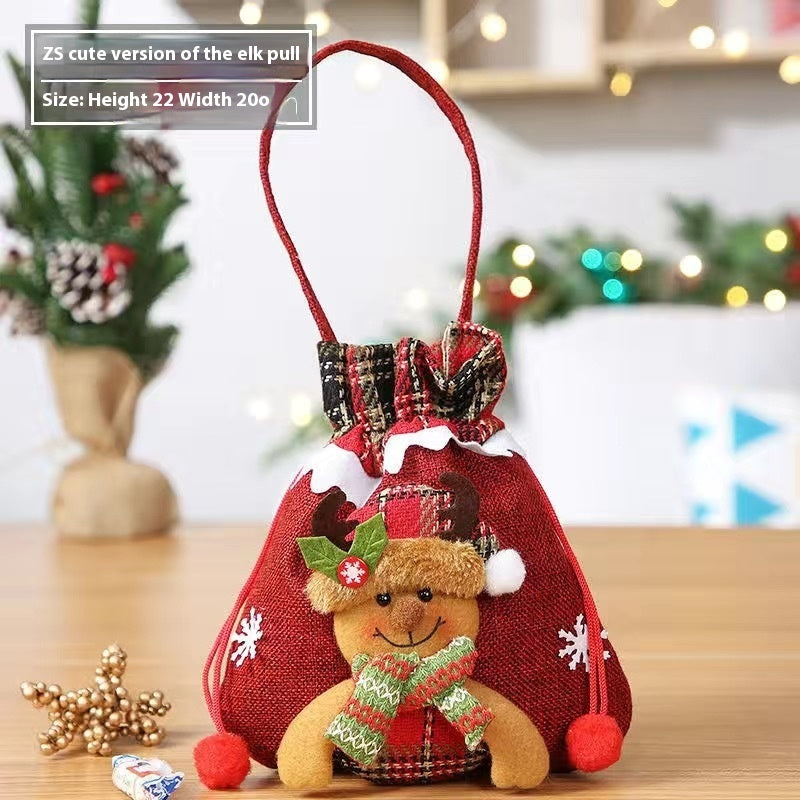 Christmas Drawstring Gift Bags - Festive Holiday Pouches Set