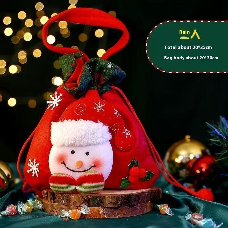 Christmas Drawstring Gift Bags - Festive Holiday Pouches Set