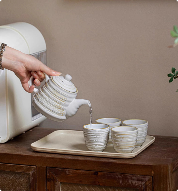Nordic Style Retro Tea Set - Old Time 1 Pot 4 Cups with Serving Tray