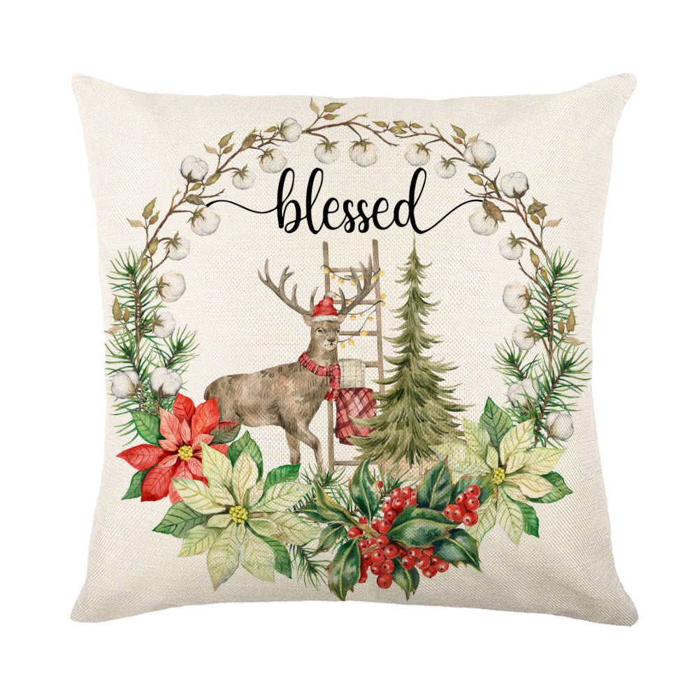 Christmas Snowflake Throw Pillow Covers - Holiday Decorative Cushion Cases
