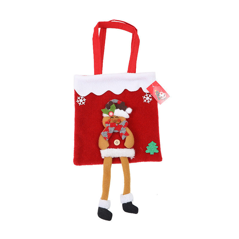 Santa Christmas Handbag with Dangling Legs - Festive Holiday Tote Bag
