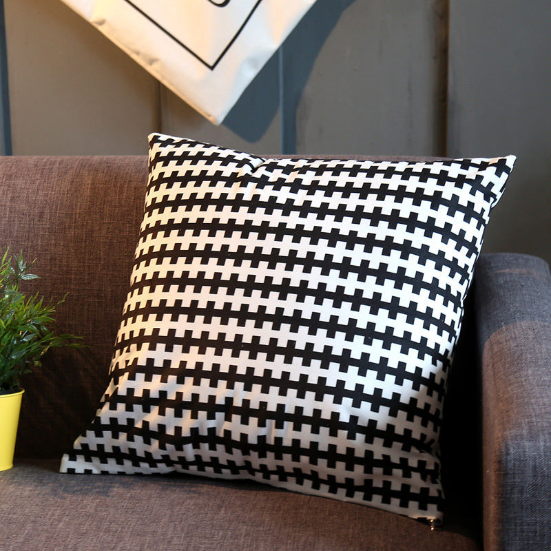 Modern Geometric Cushion Cover - Polyester Throw Pillow with PP Cotton Fill