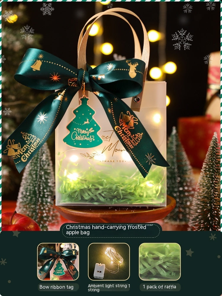 Christmas Gift Packaging Bag - Frosted PVC Hand Bag with Accessories