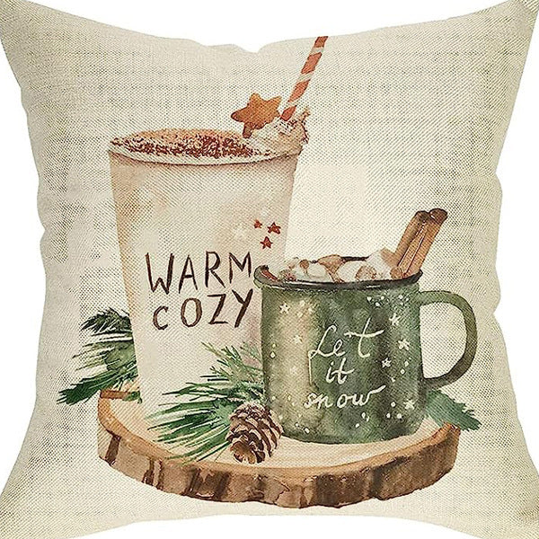 Nordic Style Pillow Cover - Linen & Peach Skin Velvet Super Soft