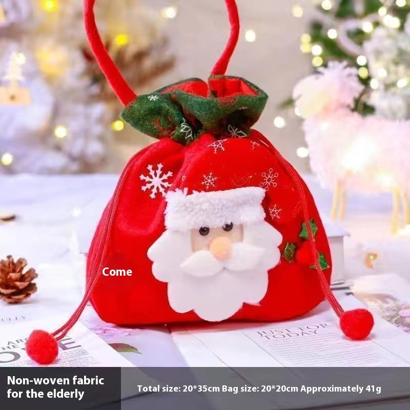 Christmas Drawstring Gift Bags - Festive Holiday Pouches Set