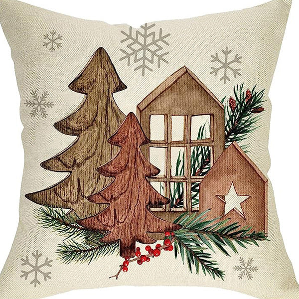 Nordic Style Pillow Cover - Linen & Peach Skin Velvet Super Soft