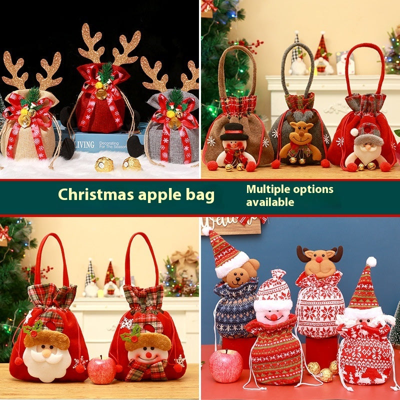 Christmas Drawstring Gift Bags - Festive Holiday Pouches Set