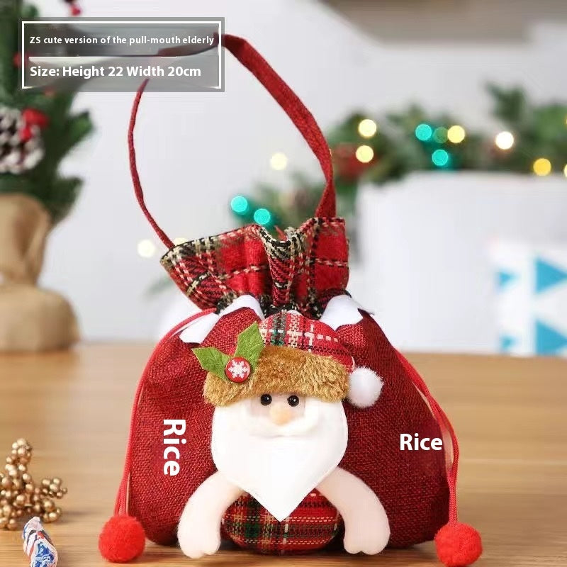 Christmas Drawstring Gift Bags - Festive Holiday Pouches Set