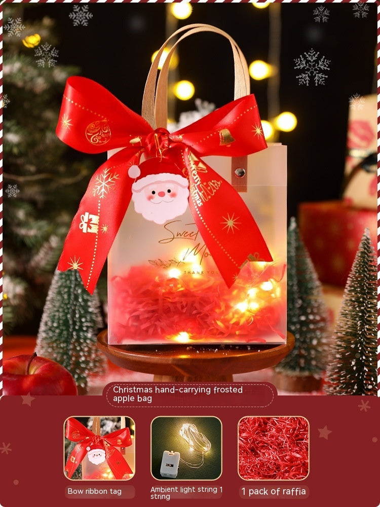 Christmas Gift Packaging Bag - Frosted PVC Hand Bag with Accessories