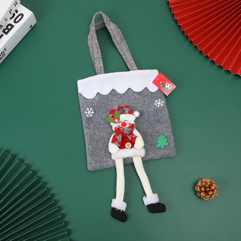 Santa Christmas Handbag with Dangling Legs - Festive Holiday Tote Bag