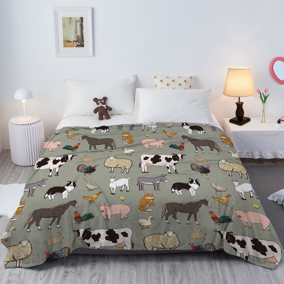 Ultra Soft Flannel Velvet Throw Blanket - Animal Print Design Multiple Sizes