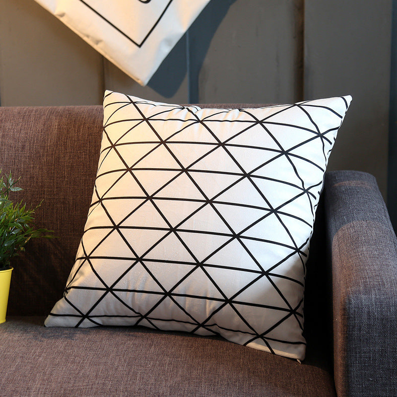 Modern Geometric Cushion Cover - Polyester Throw Pillow with PP Cotton Fill