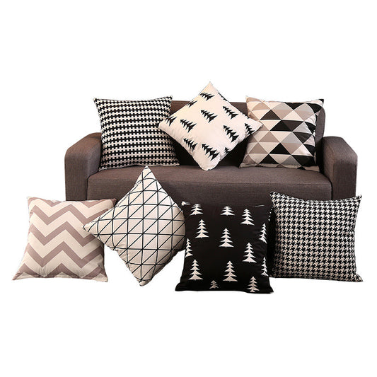 Modern Geometric Cushion Cover - Polyester Throw Pillow with PP Cotton Fill