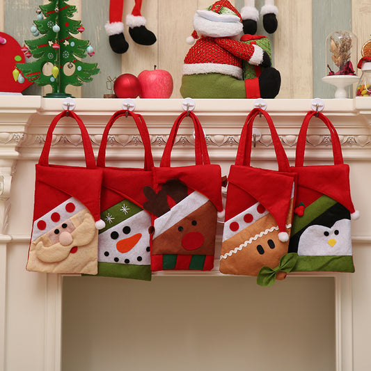 Christmas Cartoon Character Gift Bags - Festive Holiday Handbags Set